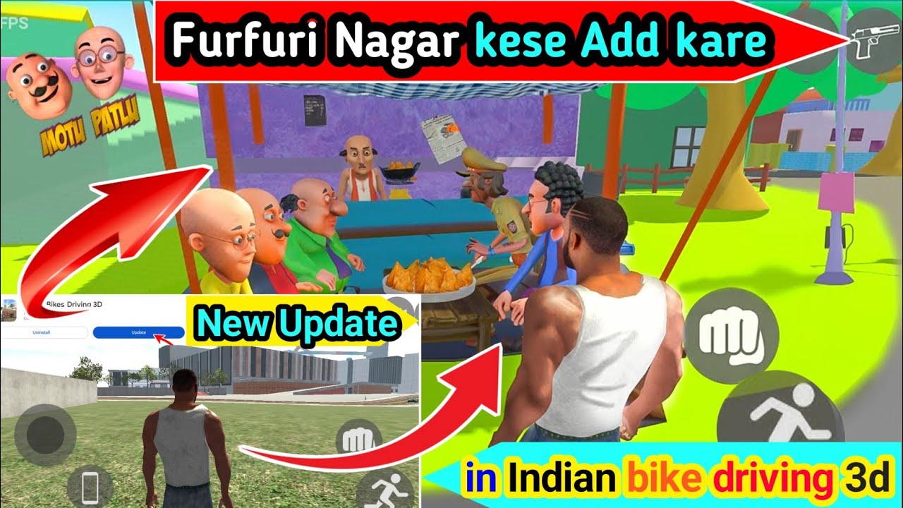 How to Add Motu Patlu City Furfuri Nagar in Indian Bike Driving 3D | Motu Patlu City kese Add kare