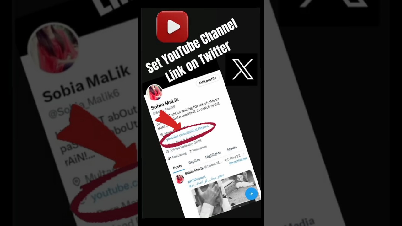how to add YouTube channel link on Twitter || YouTube channel ka Link Twitter py kaise dale #shorts
