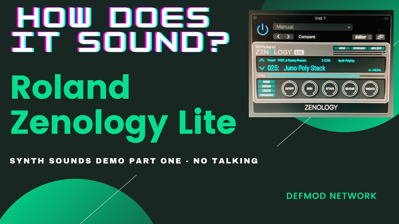 How Does It Sound - Roland Zenology Lite Synth Sounds Demo Part 1 No Talking