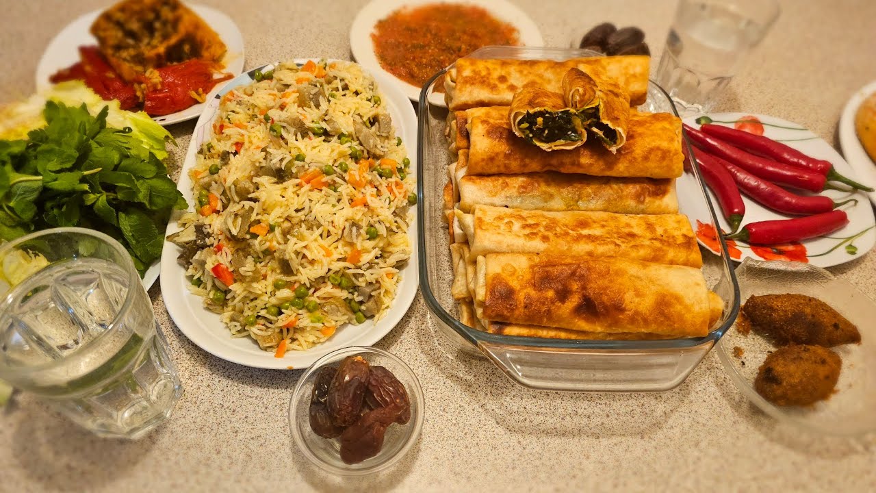 اليوم طبختنا  رز مع بازيلا  وبرك  سبانخ طريقة سهلة وطيبة لا تنسونا اشتراك ولايك وتعليق ###