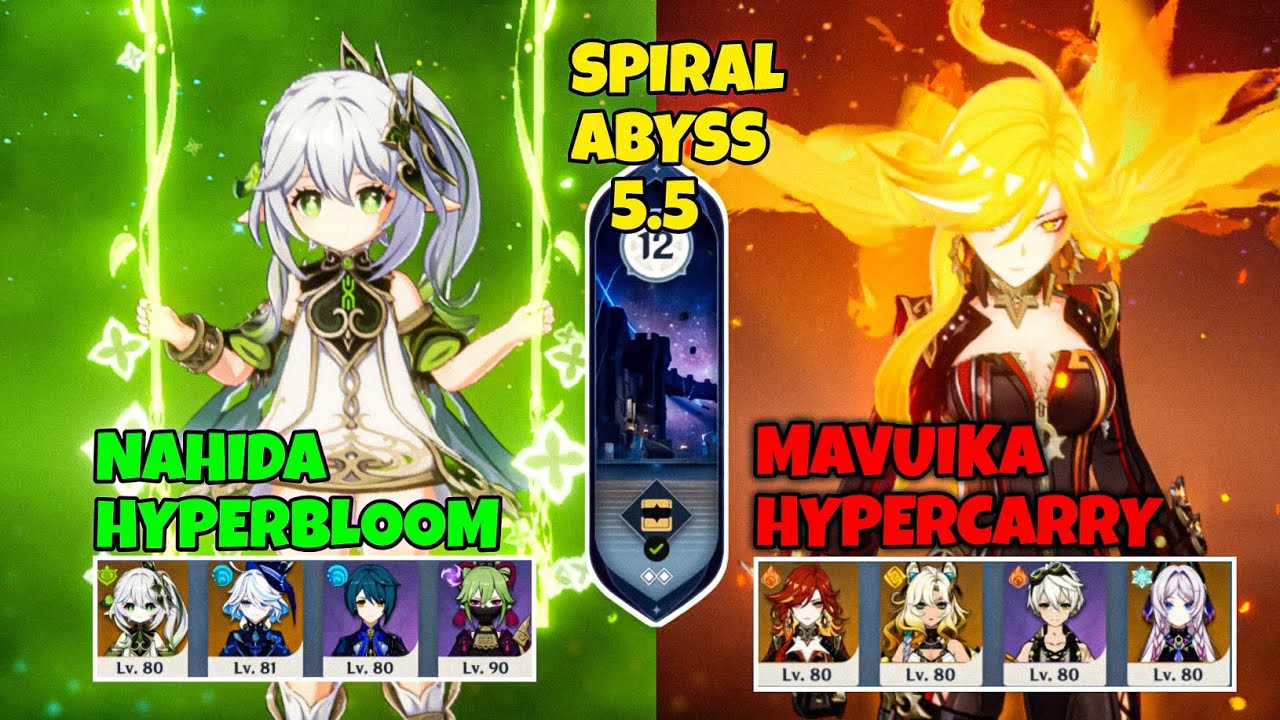 (F2P)C0 NAHIDA HYPERBLOOM & C0 MAVUIKA HYPERCARRY | GENSHIN IMPACT SPIRAL ABYSS
