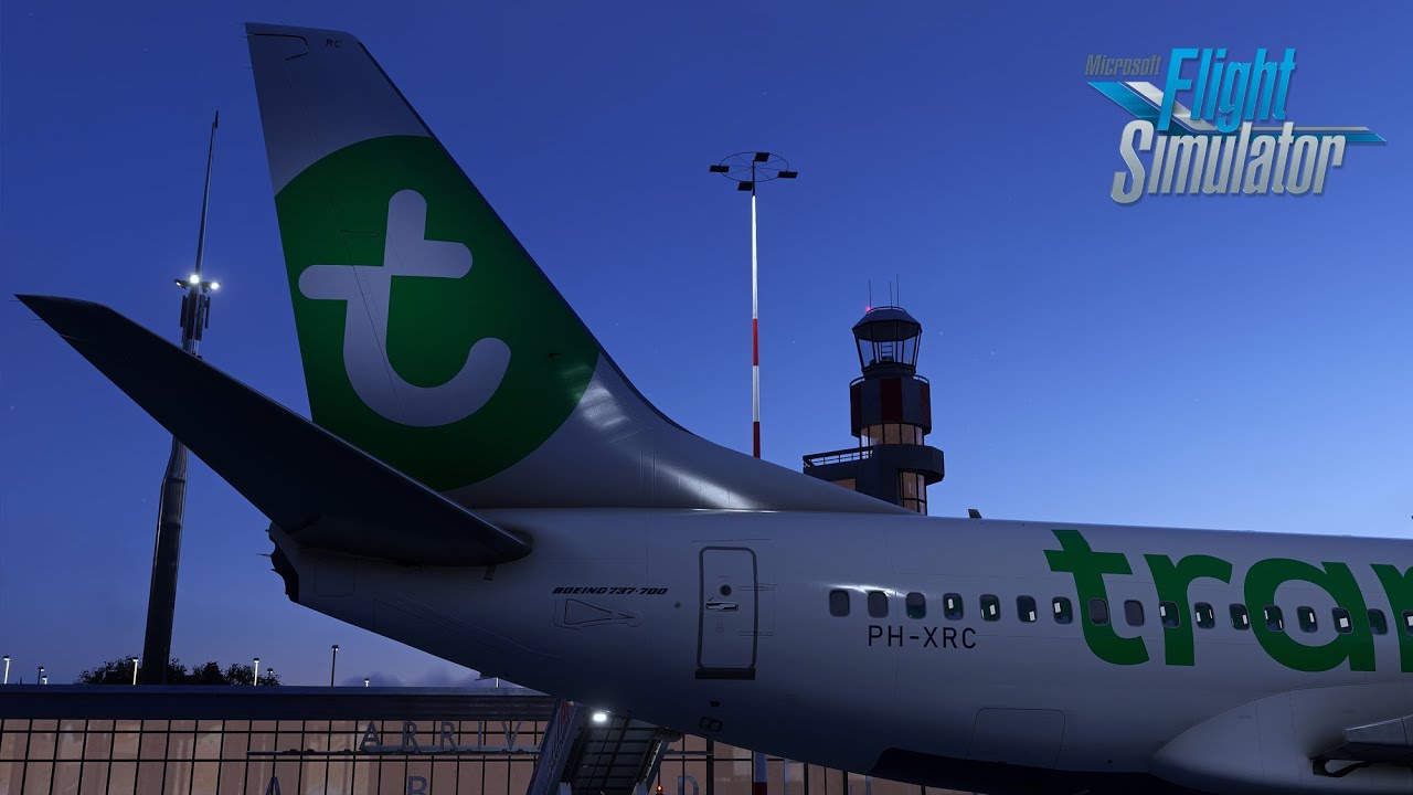 MSFS | ARPC Sky mod | Stunning dusk crosswind landing