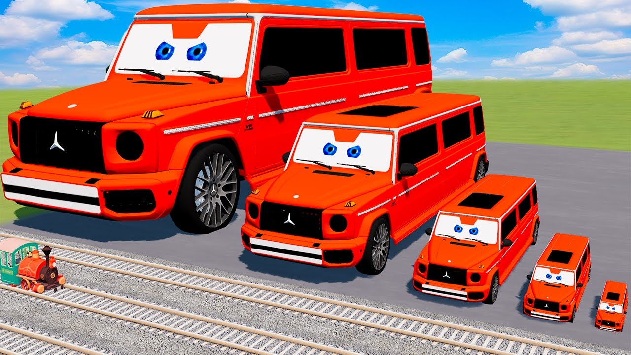 Big & Small Long Red Vizor VS Trains Thomas | BeamNG.drive