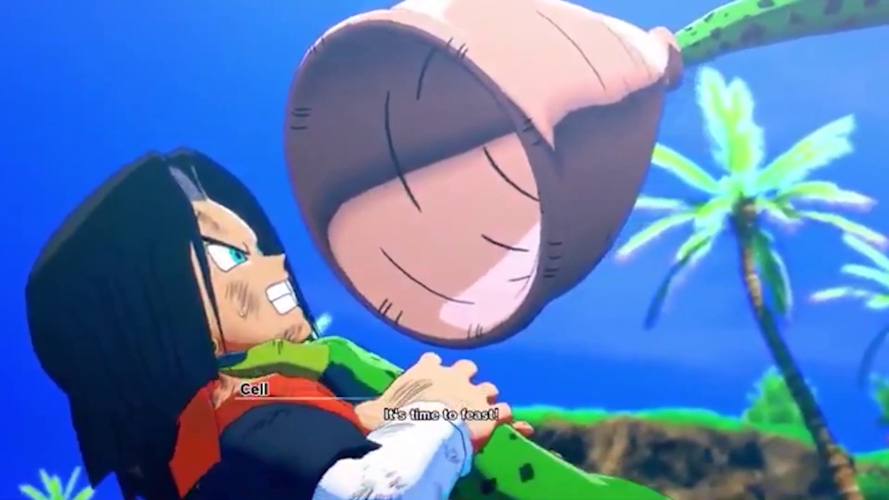 Dragon Ball Z Kakarot - Imperfect Cell Absorbs A17! A16 uses Hell Flash against Cell
