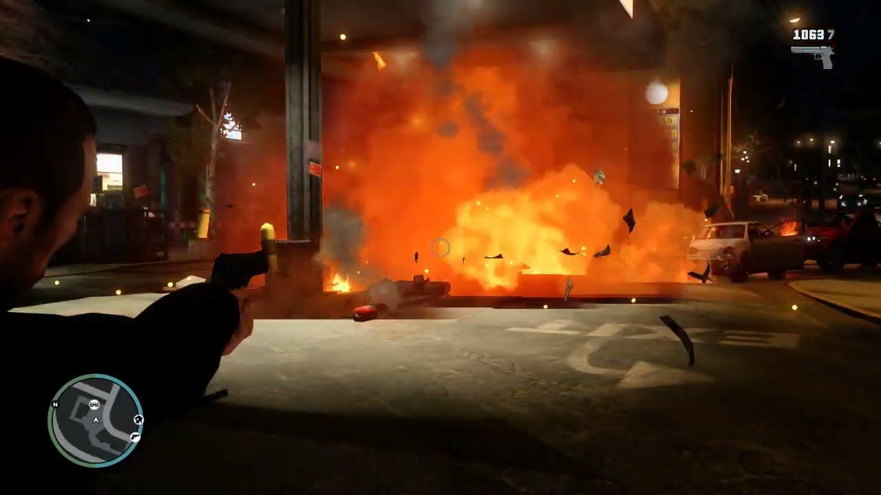 GTAIV - 6 Star Wanted Level - Destroying Gas Station