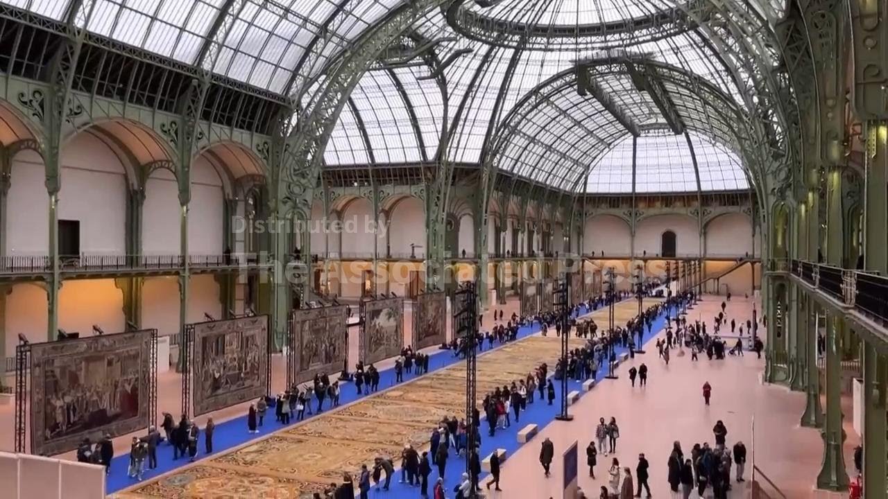 Sun King's elaborate, vast carpets go on display for the first time ever inside Paris' Grand Palais