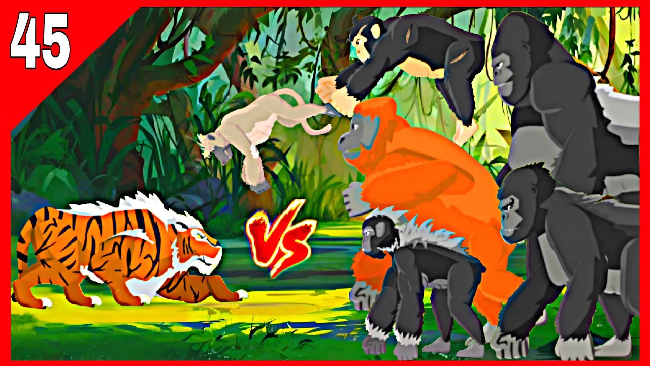 Prime Tiger vs 7 Monkey Species | Who Is Stronger? 🐅😱