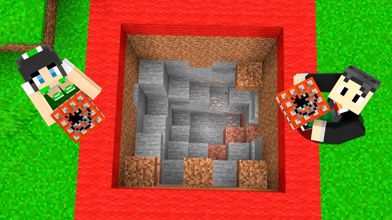 CAVAR UM BURACO PARA CHEGAR DO OUTRO LADO NO MINECRAFT