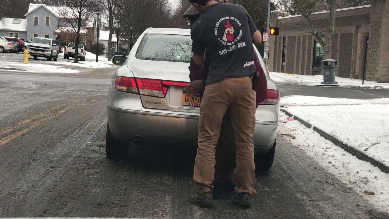 Our pest technician caught saving a man's life at red light today.