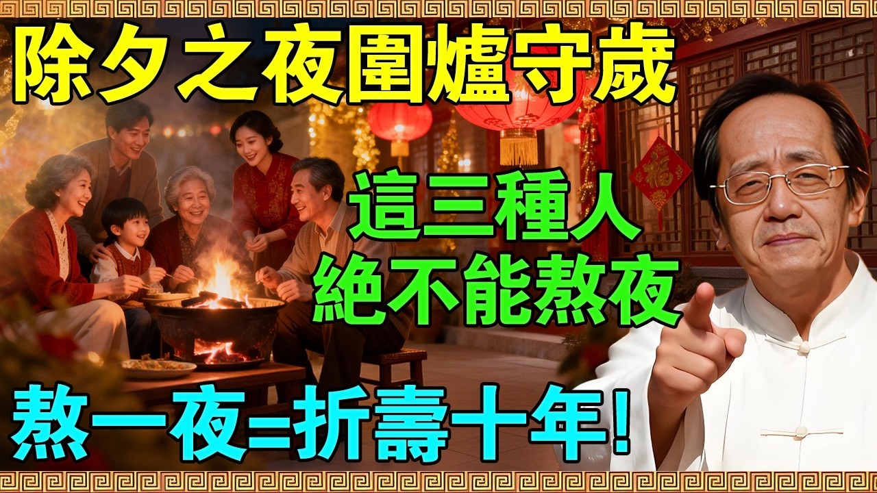 除夕守歲，但這“三種人”絕對不能熬夜！倪海廈：尤其是心臟不好的，熬這一次夜，等於是在“透支”未來十年的壽命！趕緊去睡！#倪海廈 #倪師 #中醫 #國學 #易經