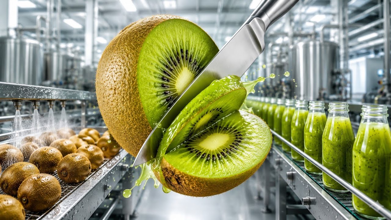 Kiwi Juice Factory 🥝 | Amazing Kiwi Juice Production Process | 8K Factory Documentary