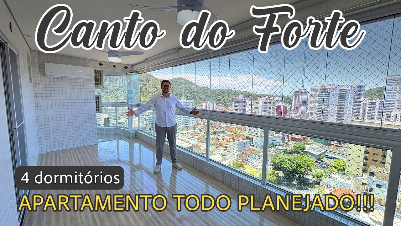 Apartamento 4 dormitórios com 3 vagas em Praia Grande no Canto do Forte