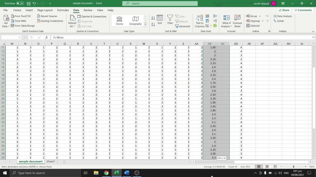 how to compute pearson r for correlation using excel