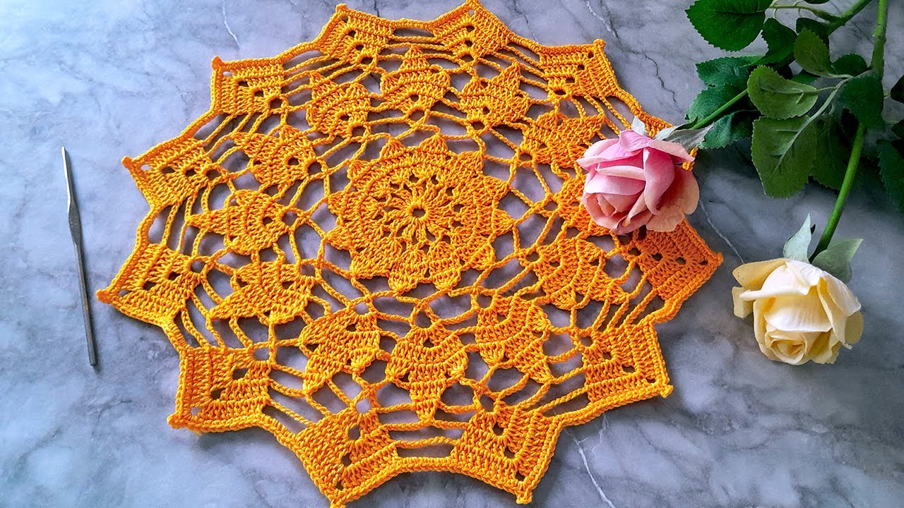 Doily 🧶 How to Crochet Doily  For Crochet Tablecloth, Table cover, Table mat, Crochet nappe