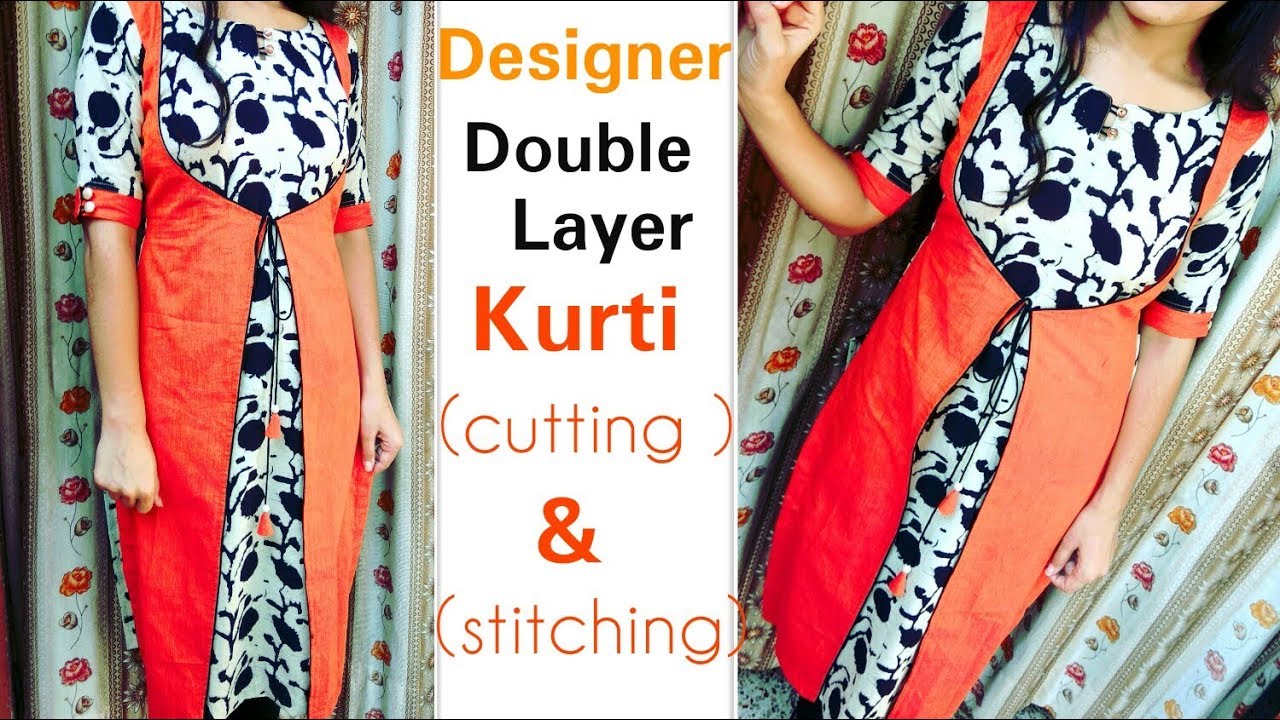 Double layer kurti cutting & stitching