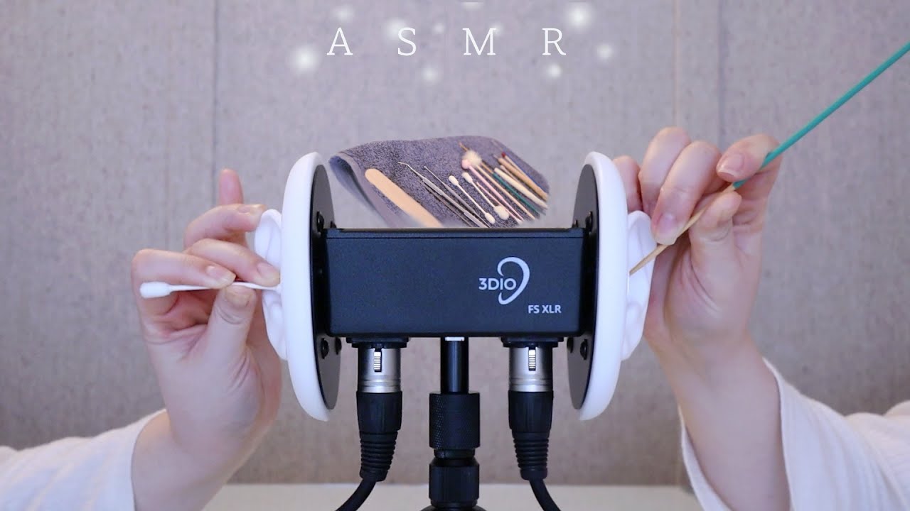 [Нет разговора] 3dio ASMR 10 триггеров | Остекление уха и различные инструменты Чистка уха
