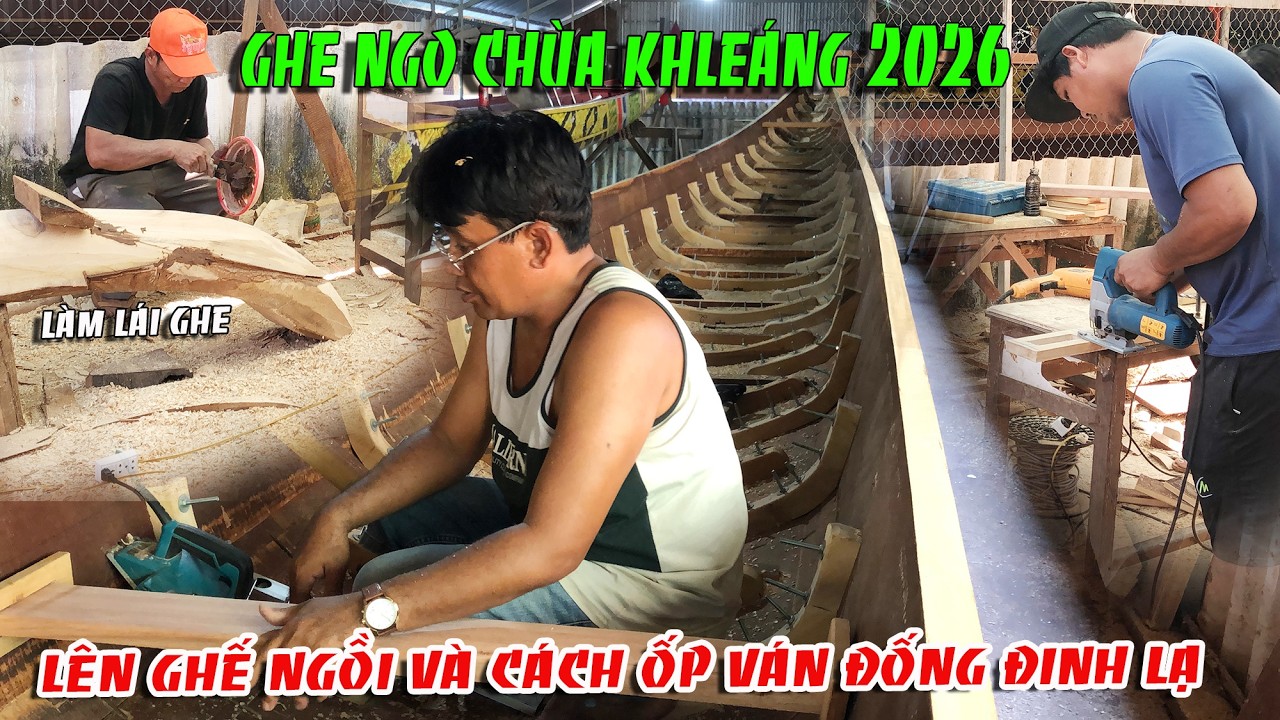 GHE NGO CHÙA KHLEÁNG  LÊN GHẾ, NHÌN CÁCH ỐP GHẾ ĐỂ ĐÓNG ĐINH LẠ QUÁ.LẦN ĐẦU MỚI THẤY.