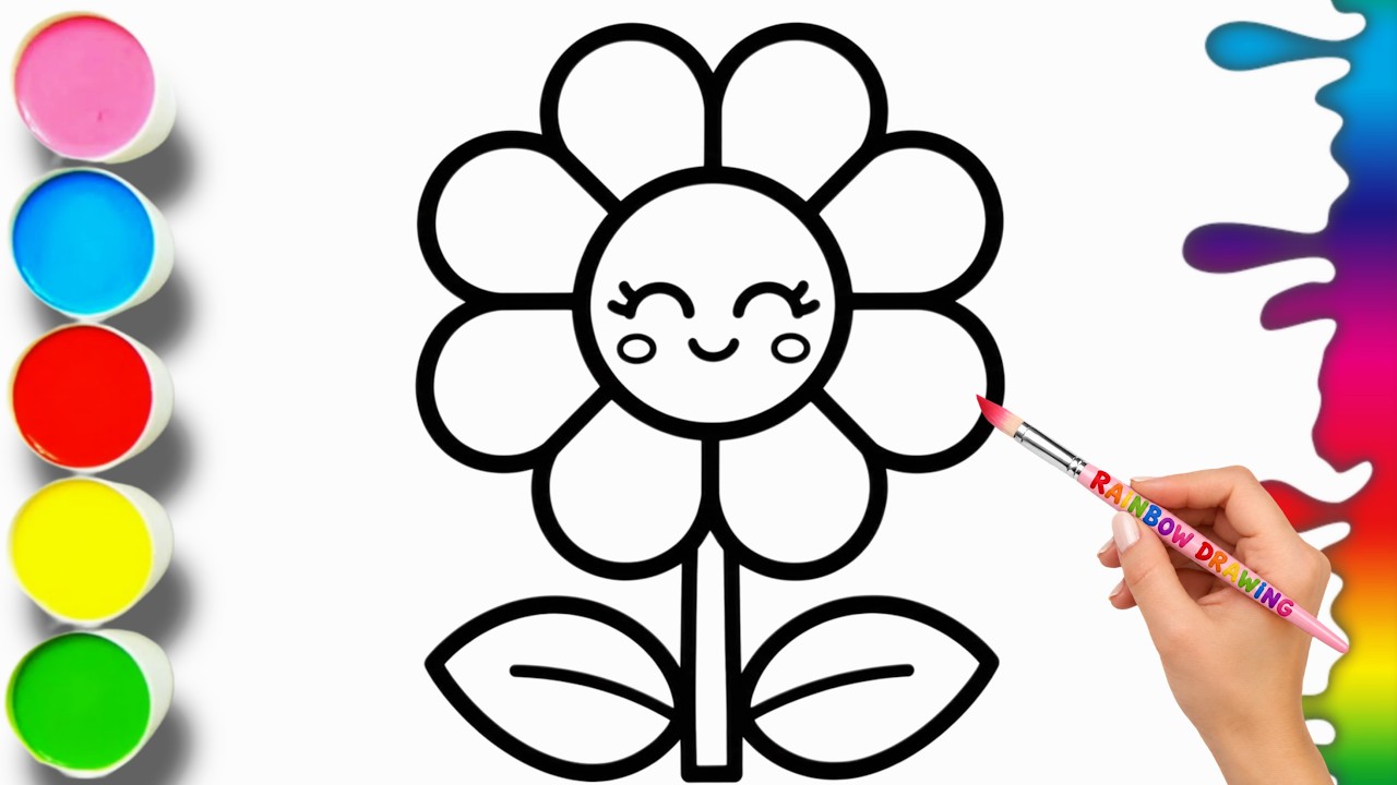 🌼 Easy Flower Drawing For Kids | How To Draw A Flower | Step by Step Flower Drawing Tutorial