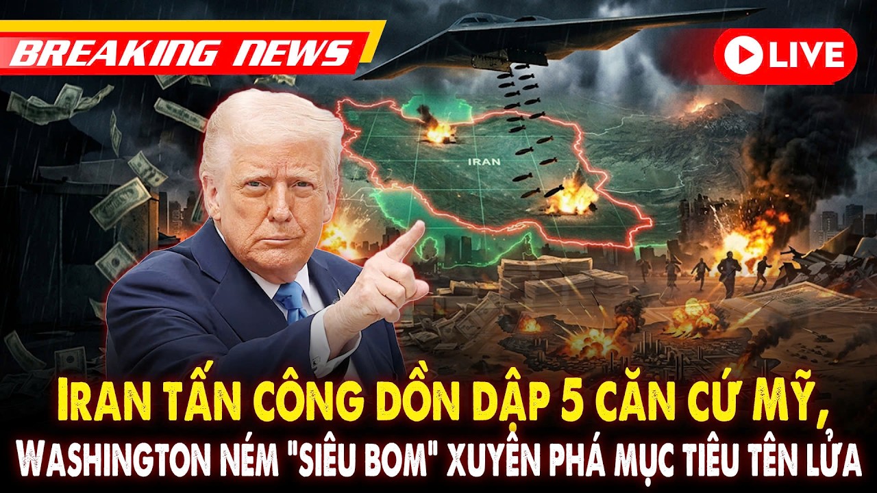 🔴 Trung Đông rực lửa: Iran mở đòn tập kích quy mô lớn, Mỹ tung bom phá mục tiêu tên lửa | VOV Live