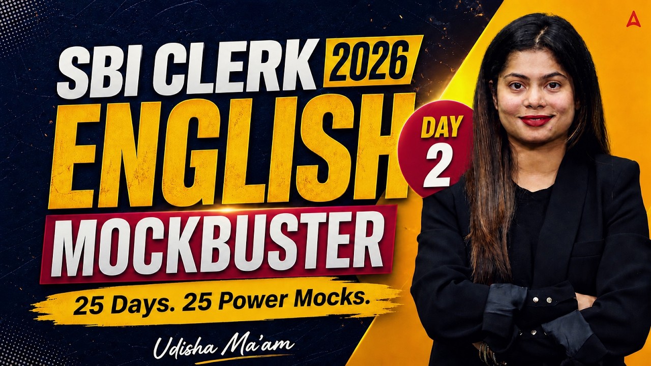SBI Clerk 2026 English Mockbuster Day 2 | 25 Days 25 Power Mocks | Udisha Ma'am