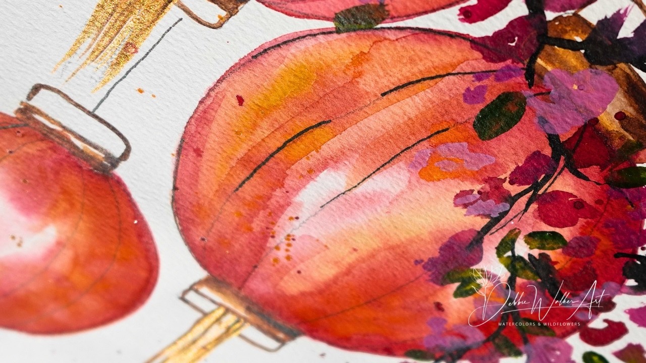 Watercolor EASY and fun Chinese Lanterns. Vibrant and perfect for Beginners
