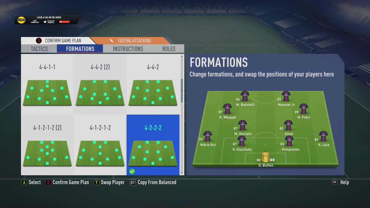 FIFA 19 NEW BEST FORMATION 4222 WITH CUSTOM TACTICS GUARENTEED RESULTS
