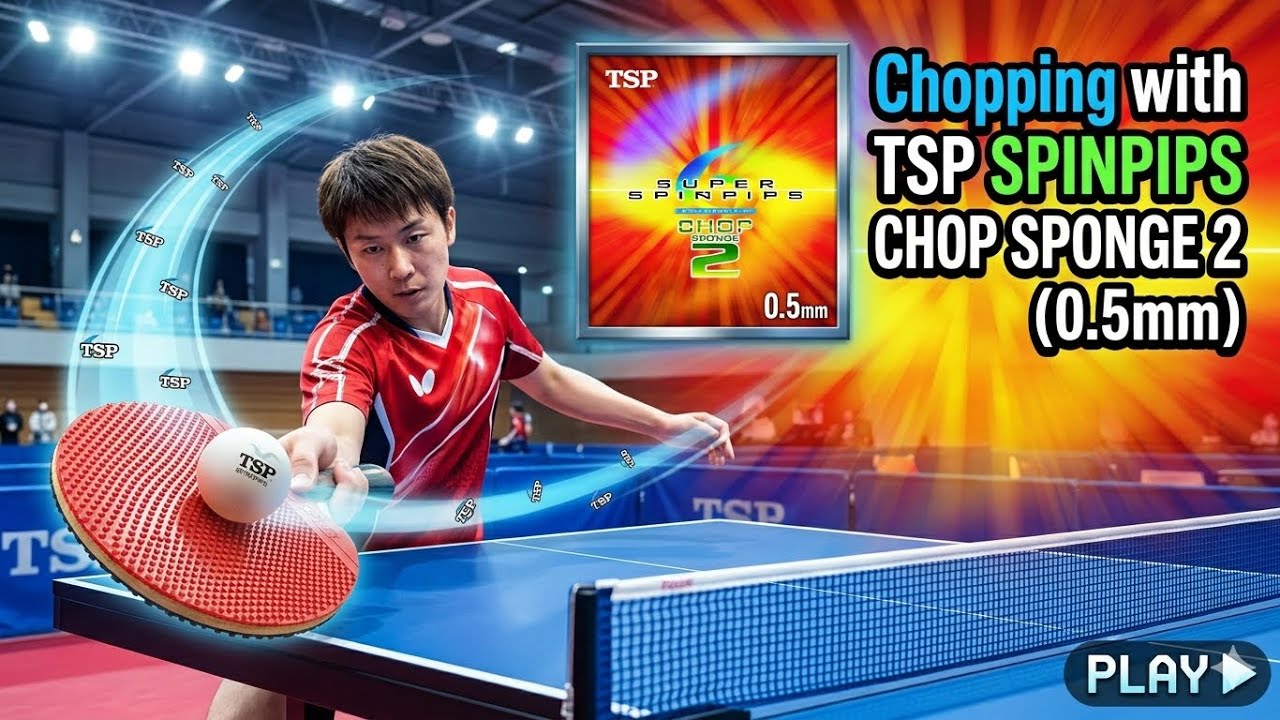 Table Tennis Chopping with TSP SPINPIPS CHOP SPONGE 2 