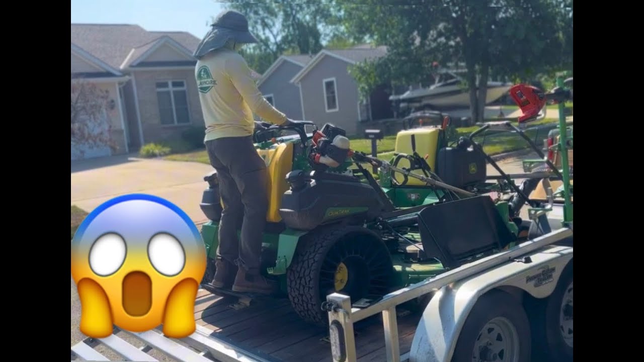 John Deere 636M Stand-on Mower in Action