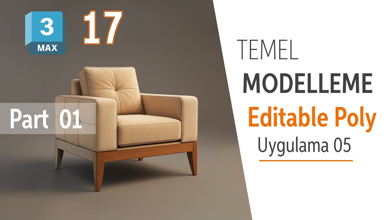 3ds Max I Temel Modelleme I Editable Poly(Uygulama 05) I 17
