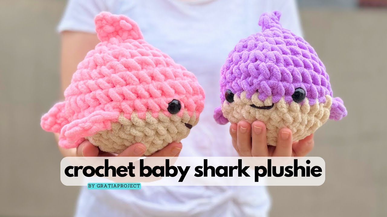 Crochet Baby Shark Plushie Tutorial | Crochet Along Step-by-step