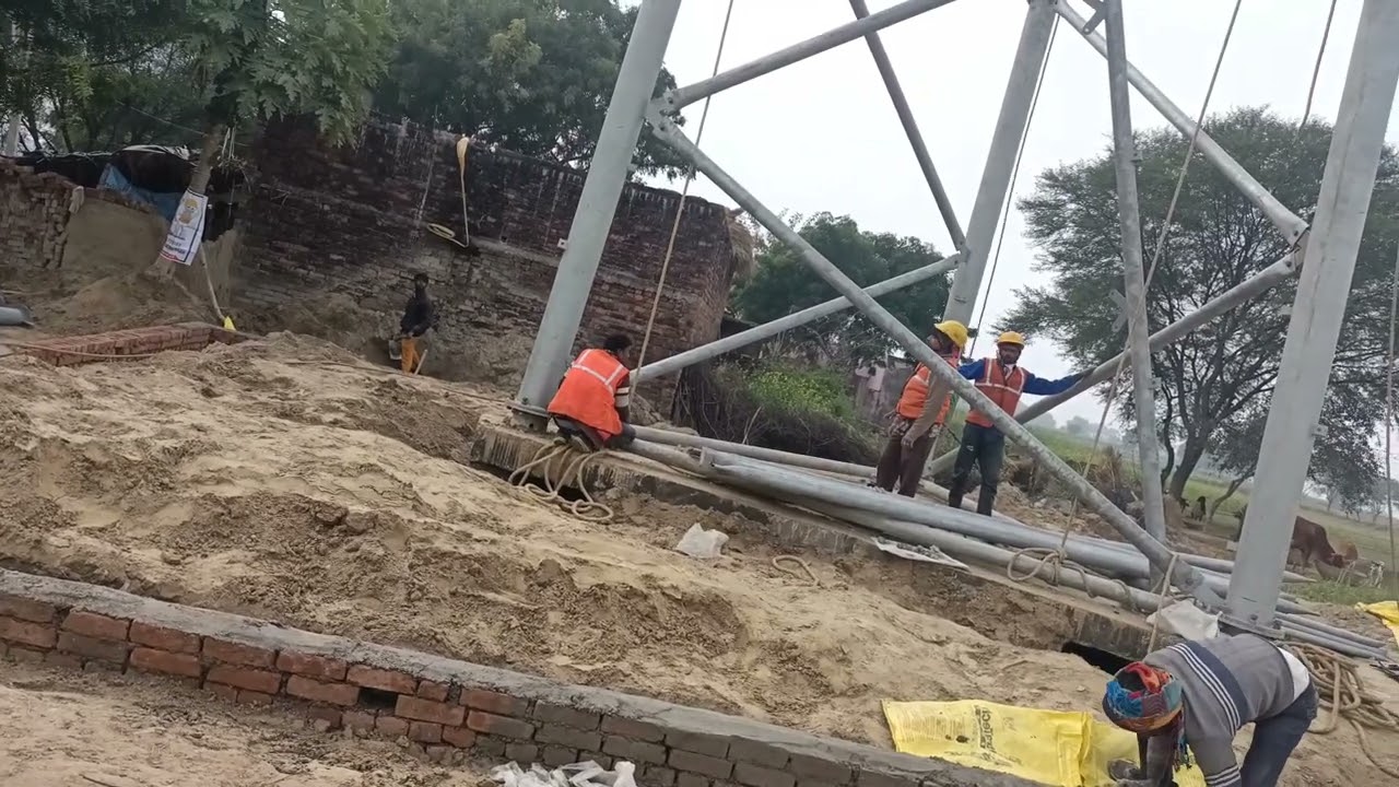 Construction of mobile tower from base to top🤔