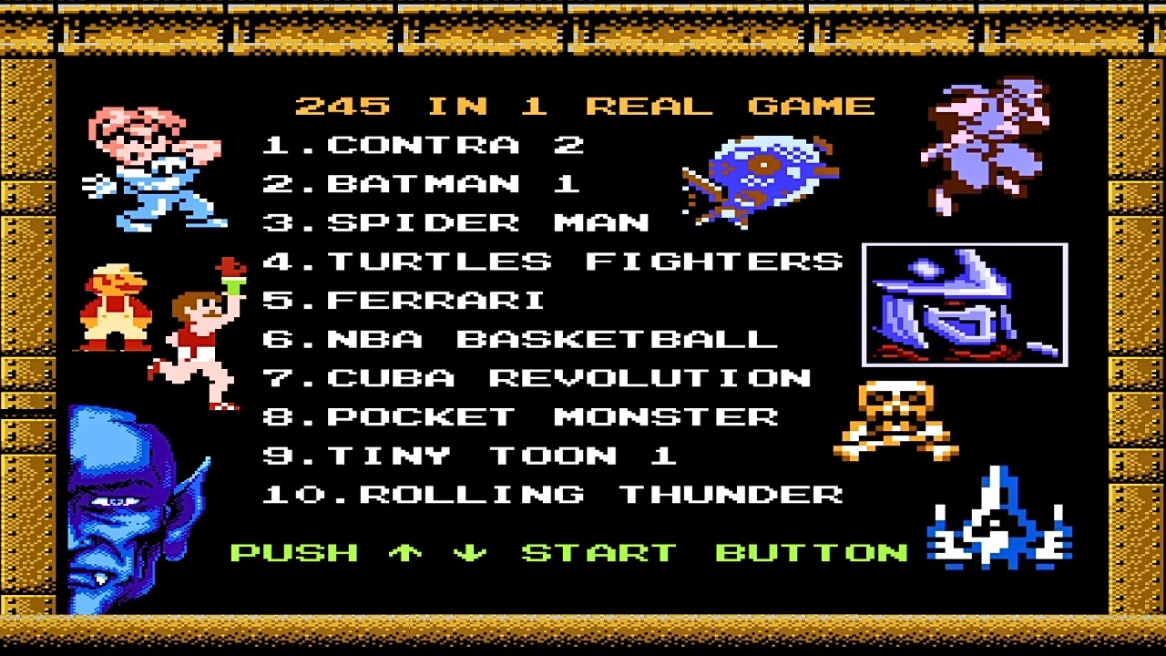 NES 245 in 1 Game Cartridge : Classic Retro Gaming Collection