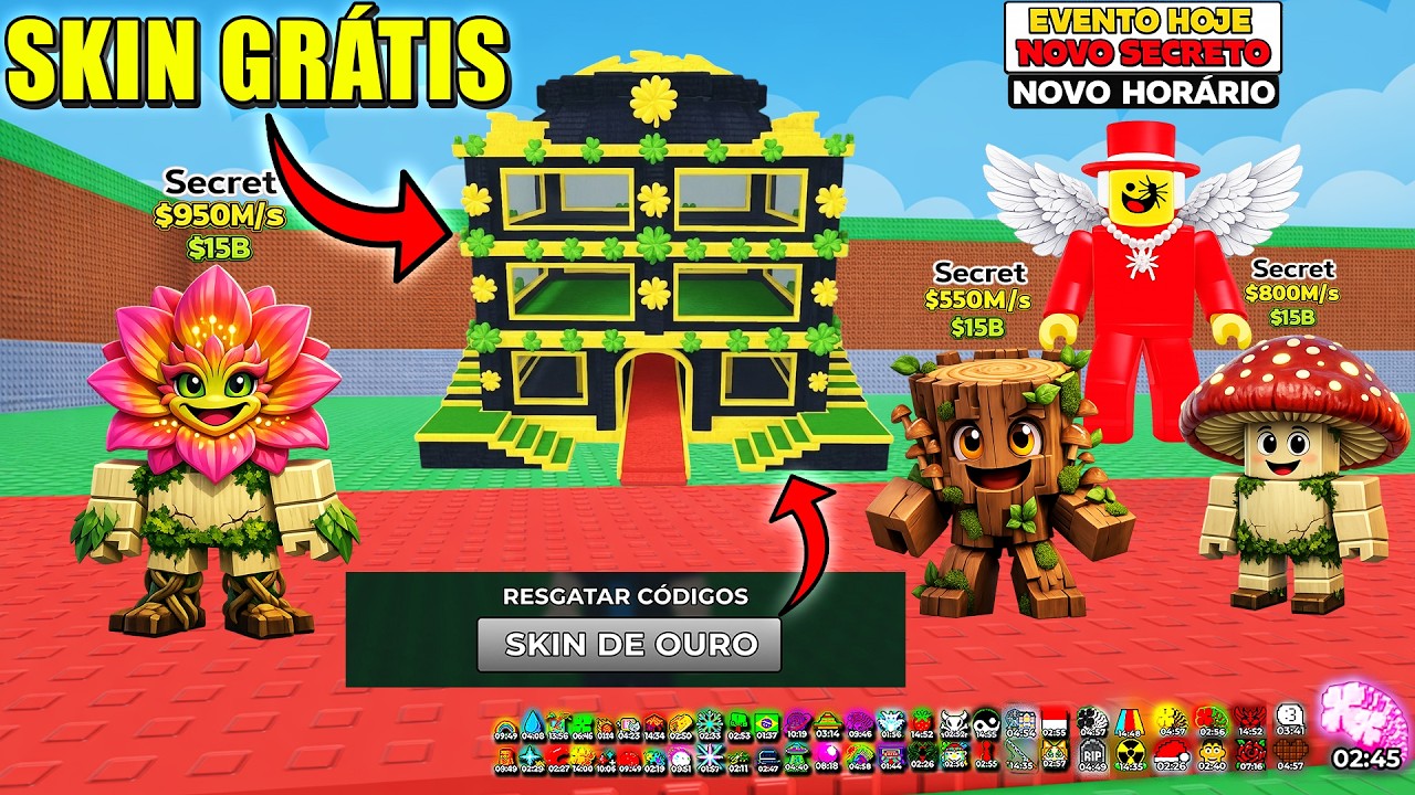 🛑 O SAMMY VAZOU TUDO NOVO CÓDIGO DA SKIN DE OURO E HORÁRIO DO EVENTO SECRETO DO ROUBE UM BRAINROT