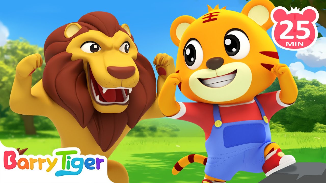 Five Zoo Animals Song! 🦁🐒🐼 & More | Kids Songs & Nursery Rhymes | BarryTiger