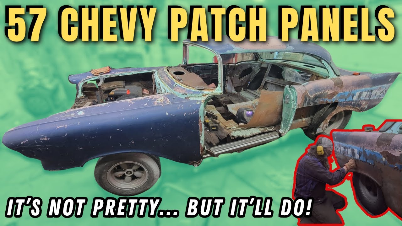 Can We Save The Worlds Worst 1957 Chevy?  USED and FREE Body Panel Install