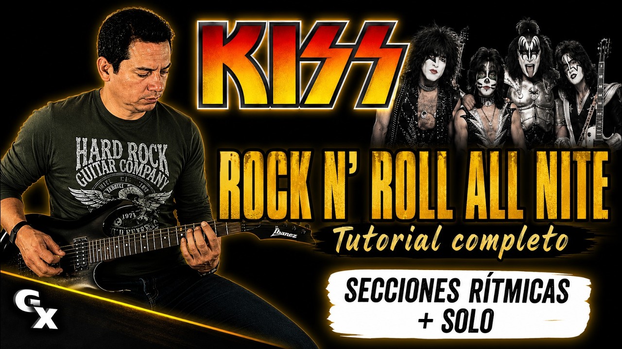 🎸 Como tocar Rock N´ Roll All Nite de Kiss (Tutorial de guitarra)