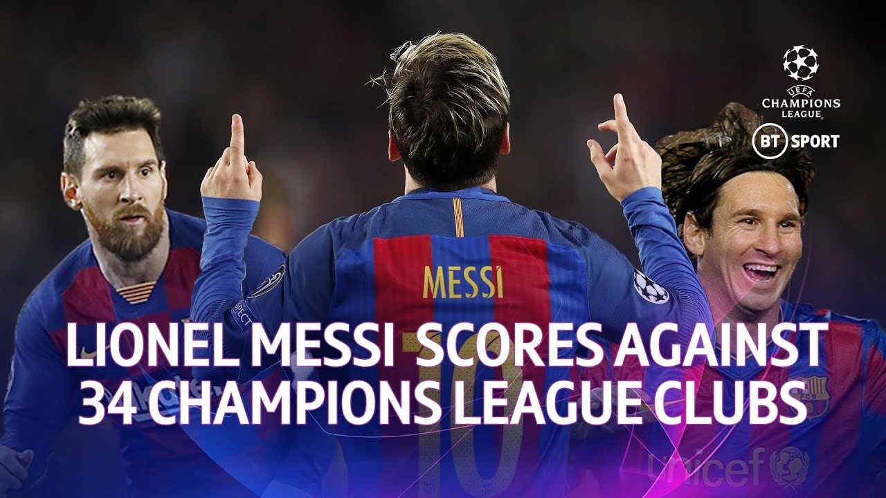 Another Messi record! Lionel Messi scores against a record 34 Champions League teams!