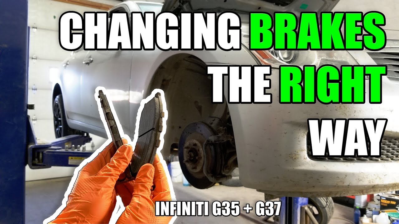 Как заменить тормозные колодки и роторы на Infiniti G35/G37 | Extra Quiet