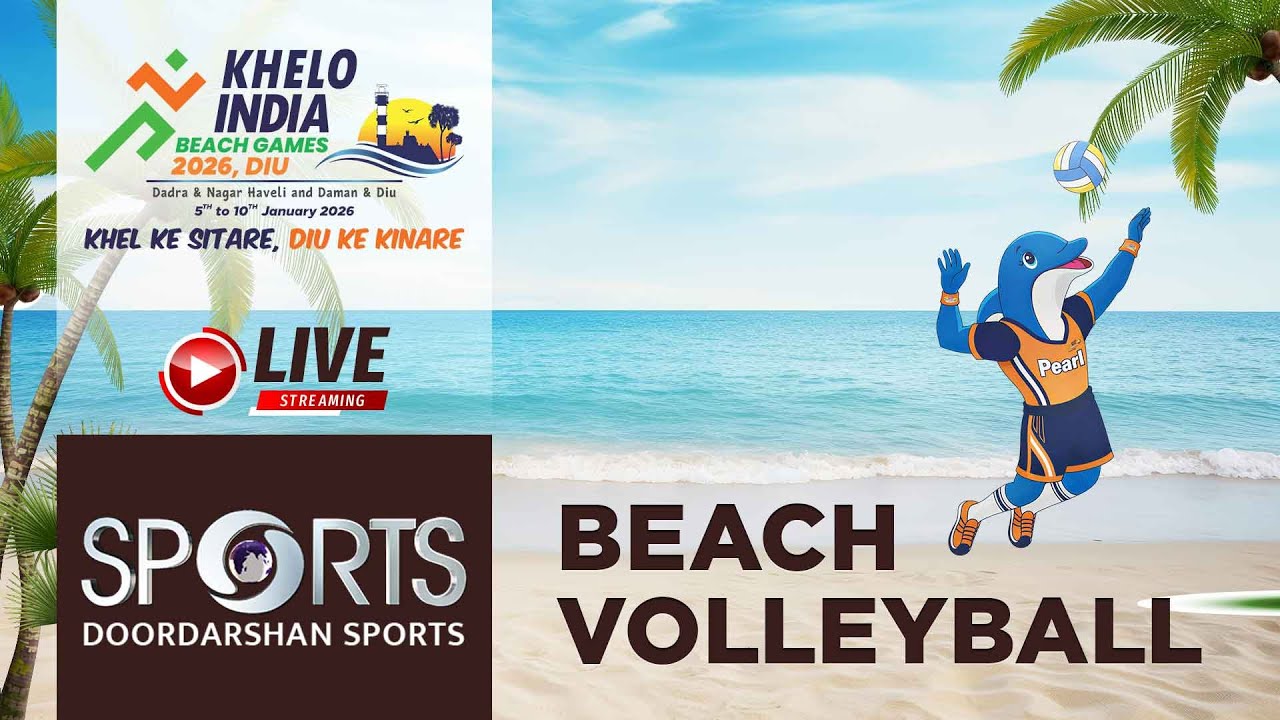 LIVE - Beach Volleyball/& Beach Soccer - Khelo India Beach Games 2026, Diu | Doordarshan Sports