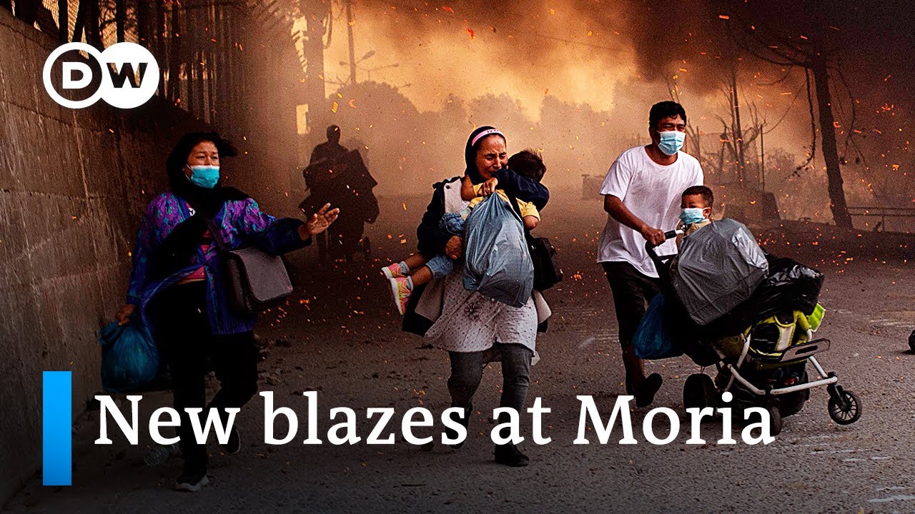 Fresh fires at Greece's largest refugee camp Moria | DW News