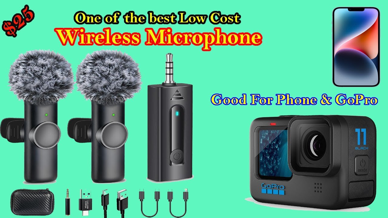 Wireless Microphone for GoPro / iPhone / Android / Camera | One of the best low priced microphone