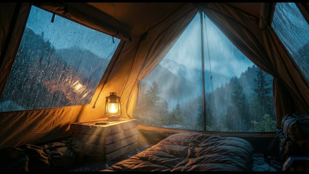 Rain in a Mountain Tent 🌧️ Relaxing Sound for Deep Sleep (3 hours)