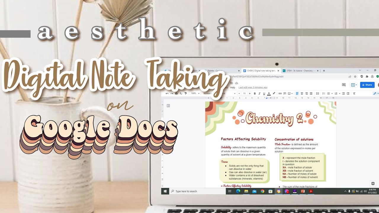 How to make Aesthetic Digital Note Taking on Google docs + free template