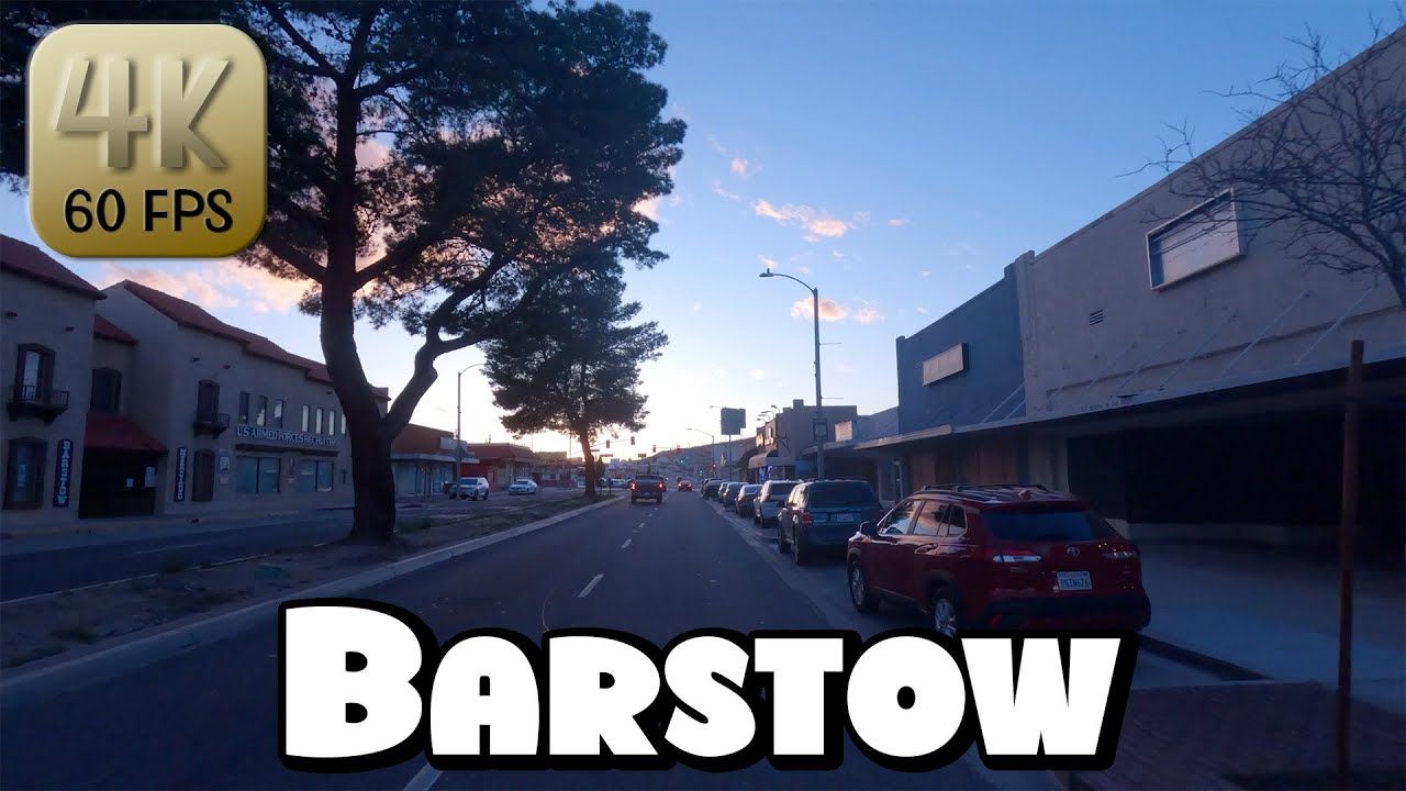 Driving Around Barstow, California at Sunset in 4k Video