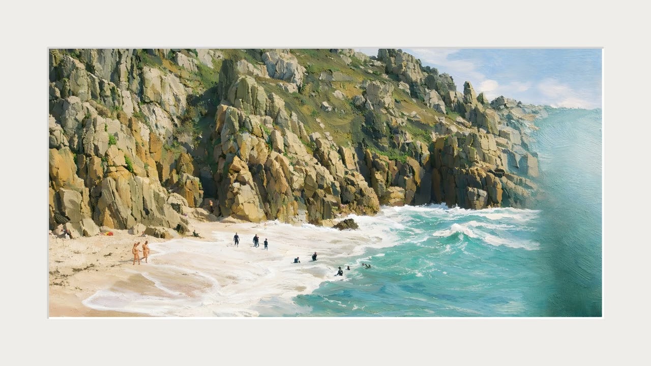Devon Coastal Cove (White frame) | Timeless 4K Frame TV Art (2 Hours)