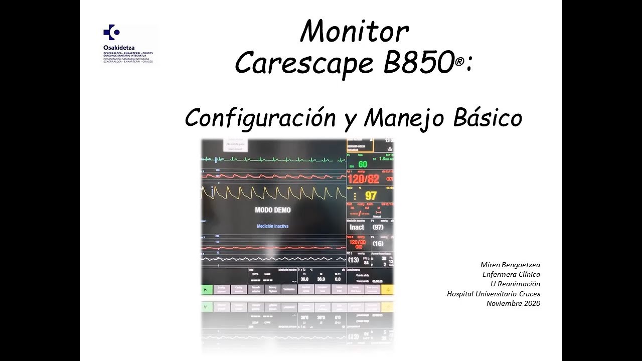 Monitor General Electric Carescape B850: configuración