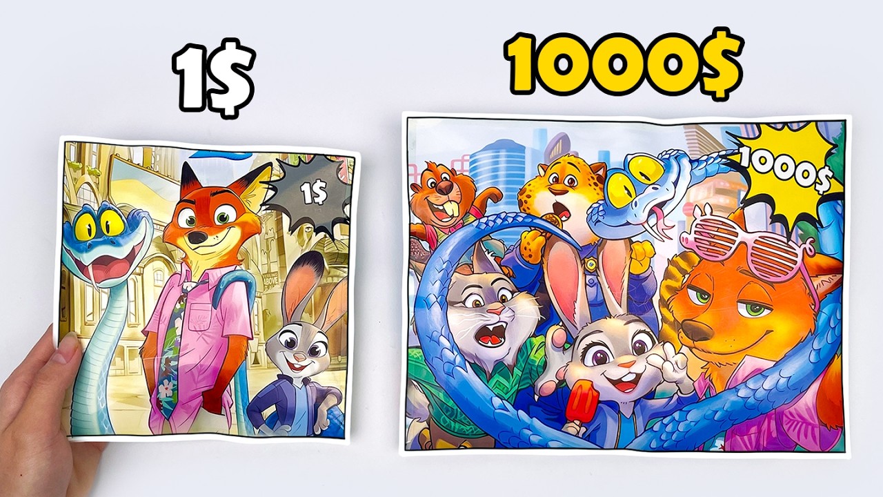 🦊Paper Ideas🐰 $1 Vs $1000 APPLE X ZOOTOPIA Blind Bag | ASMR Paper DIY