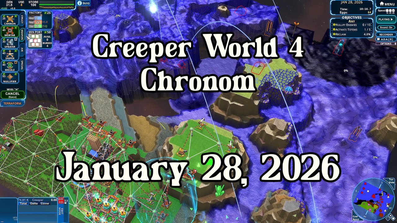 Creeper World 4 Daily Map –  January 28, 2026 | No Commentary
