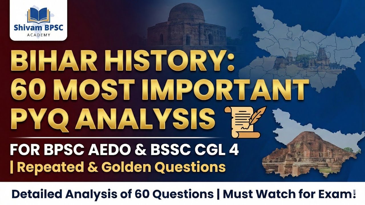 Bihar History 60 most important PYQ |PYQ ANALYSIS|BPSC/BSSC | बिहार का इतिहास | Shivam BPSC Academy 
