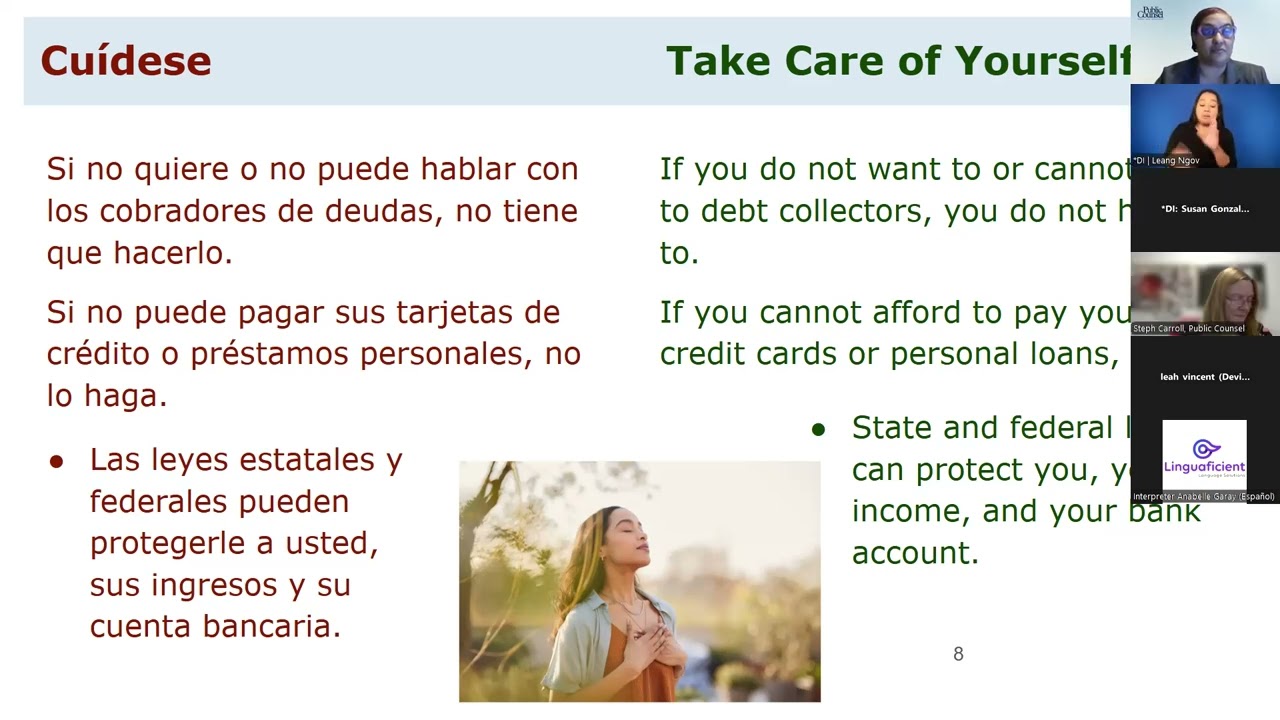 Dealing with Debt and Debt Collectors for Disaster Survivors (January 30, 2025, Webinar in English)